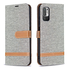 Funda de Cuero Cartera con Soporte Carcasa B16F para Xiaomi POCO M3 Pro 5G Gris