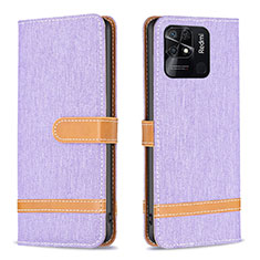 Funda de Cuero Cartera con Soporte Carcasa B16F para Xiaomi Redmi 10C 4G Purpura Claro