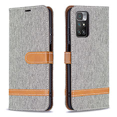 Funda de Cuero Cartera con Soporte Carcasa B16F para Xiaomi Redmi Note 11 4G (2021) Gris