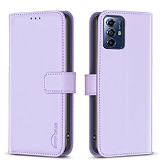 Funda de Cuero Cartera con Soporte Carcasa B17F para Motorola Moto G Power (2022) Purpura Claro