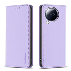 Funda de Cuero Cartera con Soporte Carcasa B22F para Xiaomi Civi 3 5G Purpura Claro