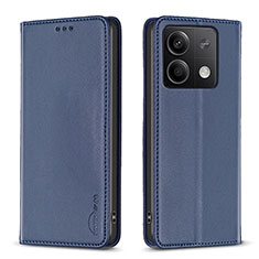 Funda de Cuero Cartera con Soporte Carcasa B22F para Xiaomi Redmi Note 13 5G Azul
