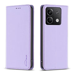Funda de Cuero Cartera con Soporte Carcasa B22F para Xiaomi Redmi Note 13 5G Purpura Claro