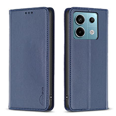 Funda de Cuero Cartera con Soporte Carcasa B22F para Xiaomi Redmi Note 13 Pro 5G Azul