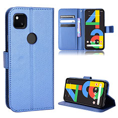 Funda de Cuero Cartera con Soporte Carcasa BY1 para Google Pixel 4a Azul