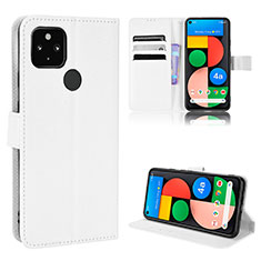 Funda de Cuero Cartera con Soporte Carcasa BY1 para Google Pixel 5 XL 5G Blanco