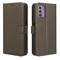 Funda de Cuero Cartera con Soporte Carcasa BY1 para Nokia C300 Marron