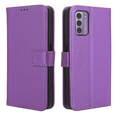 Funda de Cuero Cartera con Soporte Carcasa BY1 para Nokia C300 Morado