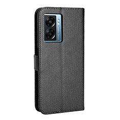 Funda de Cuero Cartera con Soporte Carcasa BY1 para Oppo A57 5G Negro