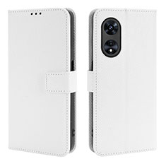 Funda de Cuero Cartera con Soporte Carcasa BY1 para Oppo A78 5G Blanco