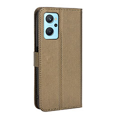 Funda de Cuero Cartera con Soporte Carcasa BY1 para Oppo A96 4G Marron