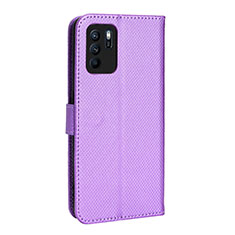 Funda de Cuero Cartera con Soporte Carcasa BY1 para Oppo Reno6 Z 5G Morado