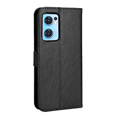 Funda de Cuero Cartera con Soporte Carcasa BY1 para Oppo Reno7 5G Negro