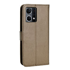 Funda de Cuero Cartera con Soporte Carcasa BY1 para Oppo Reno8 4G Marron