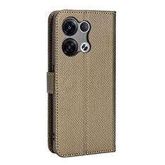 Funda de Cuero Cartera con Soporte Carcasa BY1 para Oppo Reno8 Pro+ Plus 5G Marron