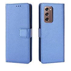 Funda de Cuero Cartera con Soporte Carcasa BY1 para Samsung Galaxy Z Fold2 5G Azul
