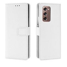 Funda de Cuero Cartera con Soporte Carcasa BY1 para Samsung Galaxy Z Fold2 5G Blanco