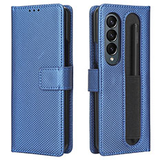 Funda de Cuero Cartera con Soporte Carcasa BY1 para Samsung Galaxy Z Fold3 5G Azul