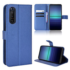 Funda de Cuero Cartera con Soporte Carcasa BY1 para Sony Xperia 5 II Azul