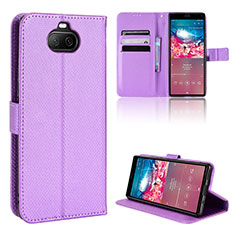 Funda de Cuero Cartera con Soporte Carcasa BY1 para Sony Xperia 8 Lite Morado