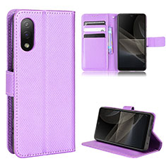 Funda de Cuero Cartera con Soporte Carcasa BY1 para Sony Xperia Ace II Morado