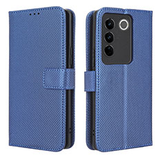 Funda de Cuero Cartera con Soporte Carcasa BY1 para Vivo V27 Pro 5G Azul