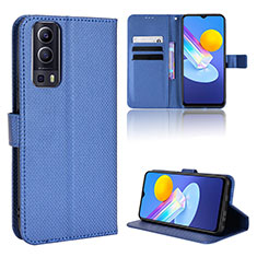 Funda de Cuero Cartera con Soporte Carcasa BY1 para Vivo Y75s 5G Azul