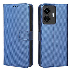 Funda de Cuero Cartera con Soporte Carcasa BY1 para Vivo Y77e 5G Azul