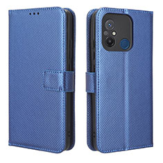Funda de Cuero Cartera con Soporte Carcasa BY1 para Xiaomi Poco C55 Azul