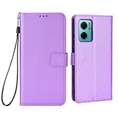 Funda de Cuero Cartera con Soporte Carcasa BY1 para Xiaomi Redmi Note 11E 5G Morado