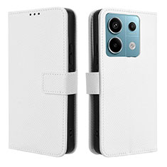Funda de Cuero Cartera con Soporte Carcasa BY1 para Xiaomi Redmi Note 13 Pro 5G Blanco