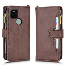 Funda de Cuero Cartera con Soporte Carcasa BY2 para Google Pixel 5 Marron