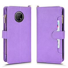 Funda de Cuero Cartera con Soporte Carcasa BY2 para Nokia G300 5G Morado