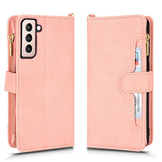 Funda de Cuero Cartera con Soporte Carcasa BY2 para Samsung Galaxy S22 5G Oro Rosa