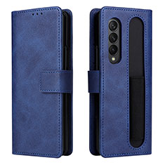 Funda de Cuero Cartera con Soporte Carcasa BY2 para Samsung Galaxy Z Fold3 5G Azul