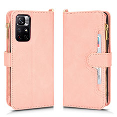 Funda de Cuero Cartera con Soporte Carcasa BY2 para Xiaomi Redmi Note 11 5G Oro Rosa