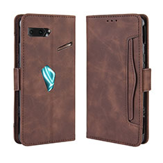 Funda de Cuero Cartera con Soporte Carcasa BY3 para Asus ROG Phone II ZS660KL Marron