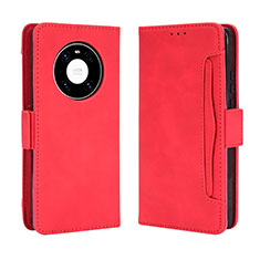 Funda de Cuero Cartera con Soporte Carcasa BY3 para Huawei Mate 40 Rojo