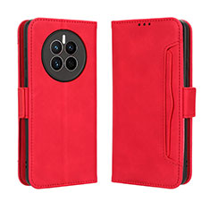 Funda de Cuero Cartera con Soporte Carcasa BY3 para Huawei Mate 50E Rojo