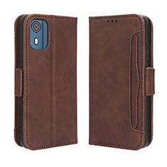 Funda de Cuero Cartera con Soporte Carcasa BY3 para Nokia C02 Marron