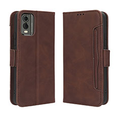 Funda de Cuero Cartera con Soporte Carcasa BY3 para Nokia C210 Marron