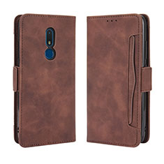 Funda de Cuero Cartera con Soporte Carcasa BY3 para Nokia C3 Marron