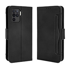 Funda de Cuero Cartera con Soporte Carcasa BY3 para Oppo A94 4G Negro