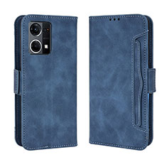 Funda de Cuero Cartera con Soporte Carcasa BY3 para Oppo Reno7 4G Azul