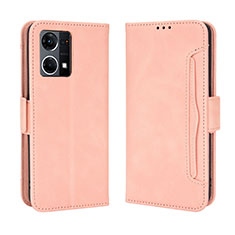 Funda de Cuero Cartera con Soporte Carcasa BY3 para Oppo Reno7 4G Rosa