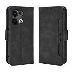 Funda de Cuero Cartera con Soporte Carcasa BY3 para Oppo Reno9 Pro+ Plus 5G Negro