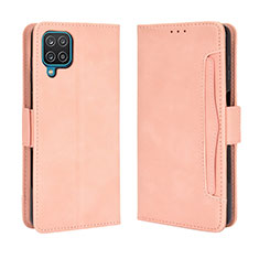 Funda de Cuero Cartera con Soporte Carcasa BY3 para Samsung Galaxy A12 Nacho Rosa