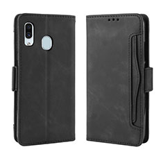 Funda de Cuero Cartera con Soporte Carcasa BY3 para Samsung Galaxy A40 Negro