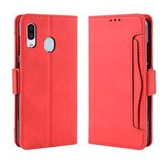 Funda de Cuero Cartera con Soporte Carcasa BY3 para Samsung Galaxy A40 Rojo