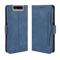 Funda de Cuero Cartera con Soporte Carcasa BY3 para Samsung Galaxy A80 Azul